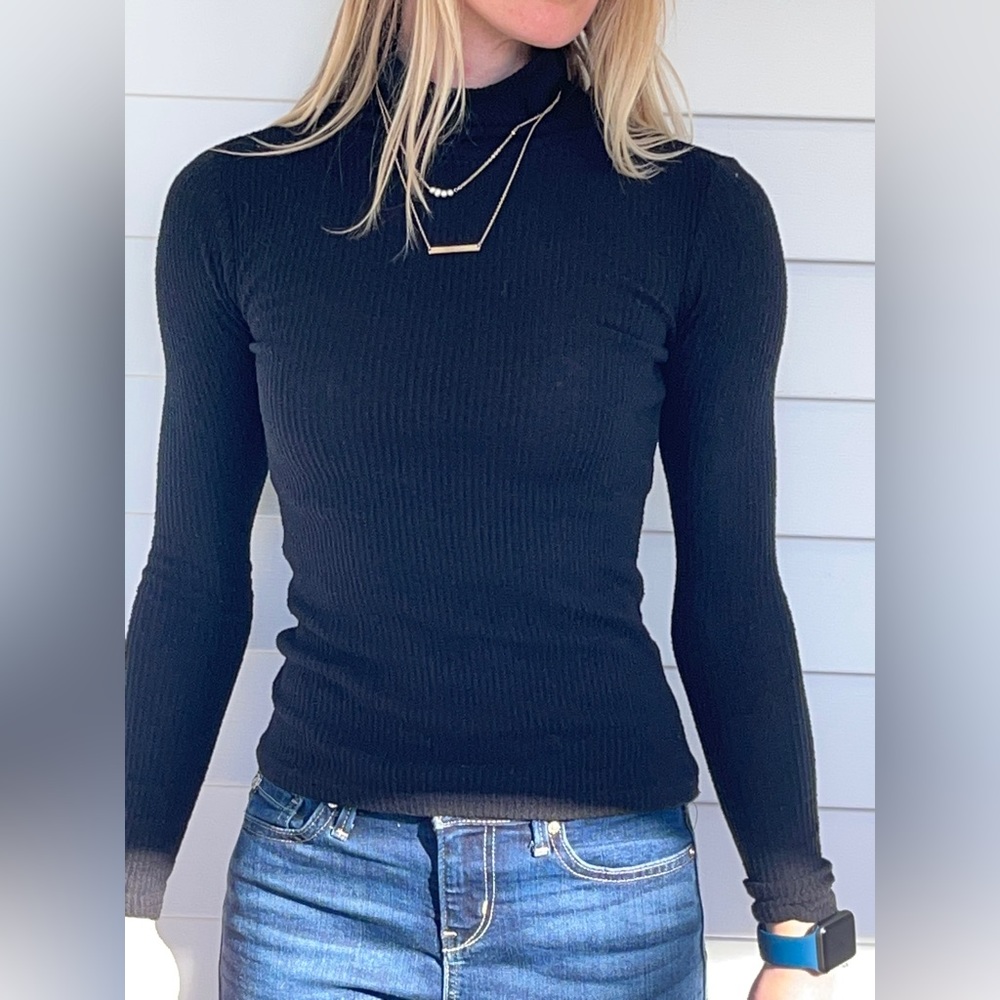 Black Turtle Neck Long sleeve Shirt